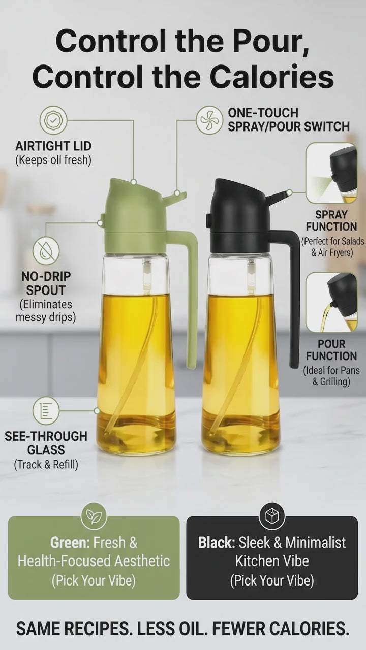 BundoBrands Oil Spray Bottle – Precision Pour & Spray